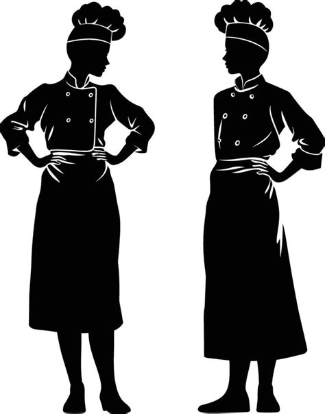 Ai Generated Silhouette Women Chef Black Color Only Full Body 38337846