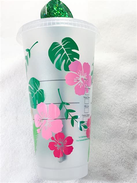 Starbucks Reusable Cup Tropical Starbucks Cup Hibiscus Etsy