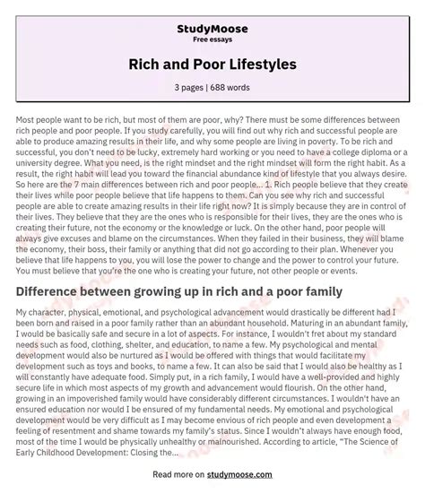 Rich vs poor essay. Essay on Rich and Poor. 2022-11-03