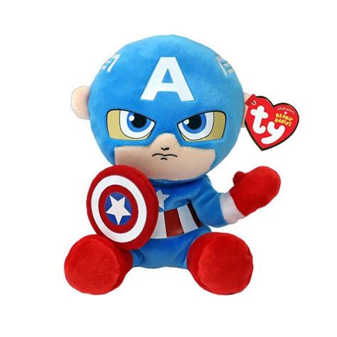 Peluche Beanie Babies Captain America Small 15 Cm TY King Jouet