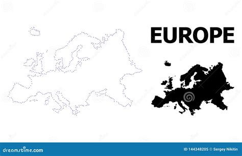 Mapa Punteado Contorno Del Vector De Europa Con El Subtítulo