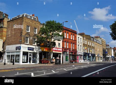 Restaurants, shops and offices, Upper Street, Islington, London ...