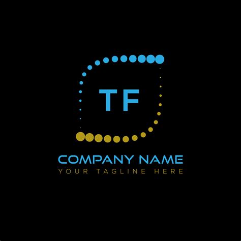 TF letter logo design on black background. TF creative initials letter ...