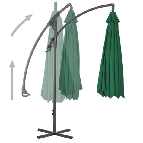 OLL Parasol en porte à feux avec mât en acier 300 cm Vert 106976