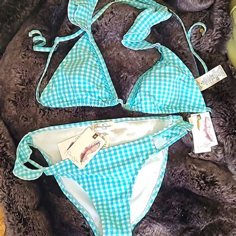 Jessica Simpson Swim Jessica Simpson Gingham Ruffle Bikini New With Tags Poshmark