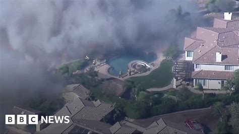 California Wildfire Aerial Shots Show Devastation Bbc News