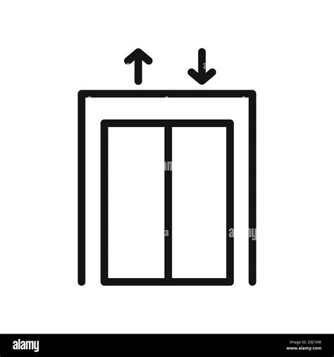 Elevator Lift Icon Vector Line Logo Mark Or Symbol Set Collection Outline Style Stock Vector