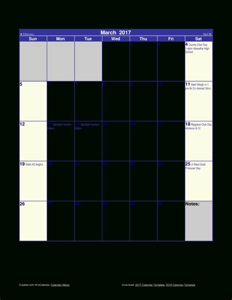 Monthly Calendar Spreadsheet with Free Blank Monthly Calendar Templates ...