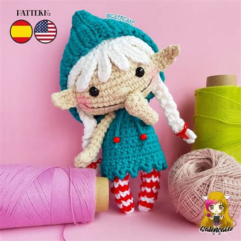 Patrón crochet Duende Elfa Navideña Amigurumi Duendelfilla Etsy