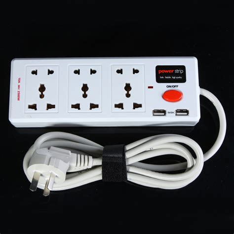 Multi Function 6 Outlet & 2 USB Charger Port Power Strip Circuit ...