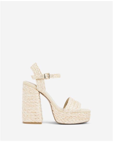 Kenneth Cole Dolly Raffia Ankle Strap Platform Heeled Sandal In