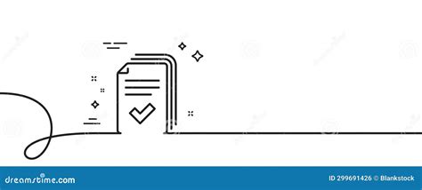 Handout Line Icon Documents Example Sign Continuous Line With Curl