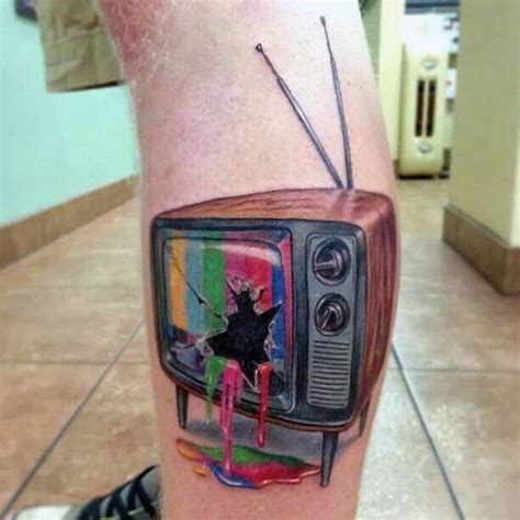 40 tv tattoos for men television set design ideas – Artofit