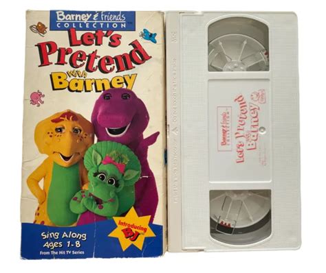 Vintage Barney And Friends Vhs Lets Pretend With Barney And Bj Sing Along Htf 1875 Picclick Ca