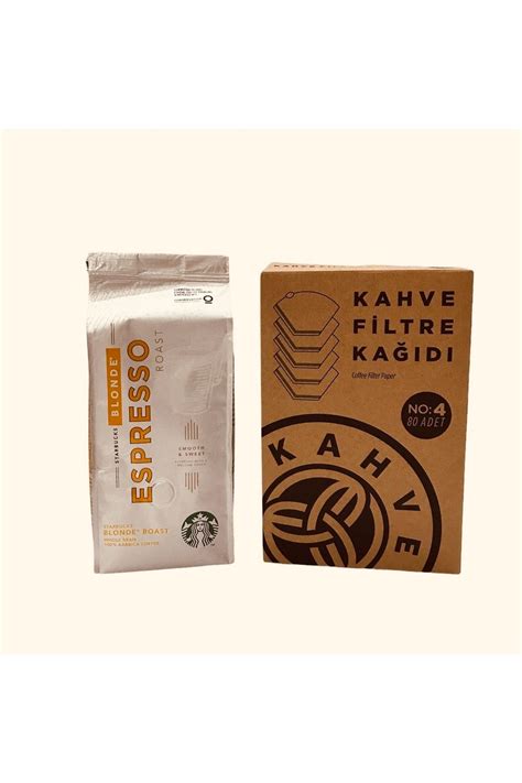 Starbucks Espresso Blonde Roast Öğütülmüş Filtre Kahve Gr Filtre Kahve Kağıdı x li