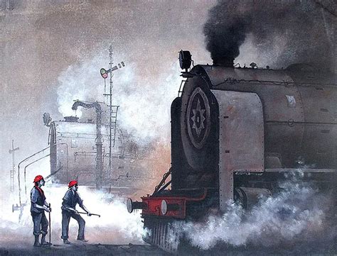 Nostalgic paintings of steam trains