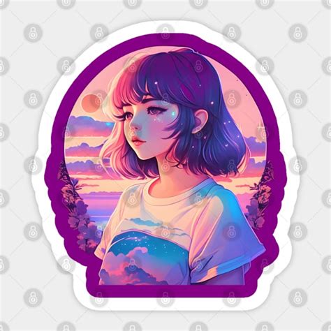 Aesthetic Anime Girl Anime Sticker Teepublic