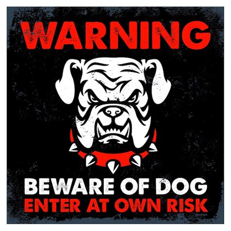 Premium Vector Vintage Textured Beware Of Dog Sign