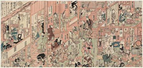 Utagawa Kunisada The Dressing Rooms Of The Nakamura Theater In Sakai