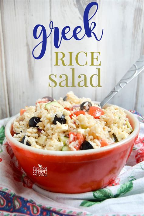 Healthy Greek Rice Salad Recipe Five Spot Green Living