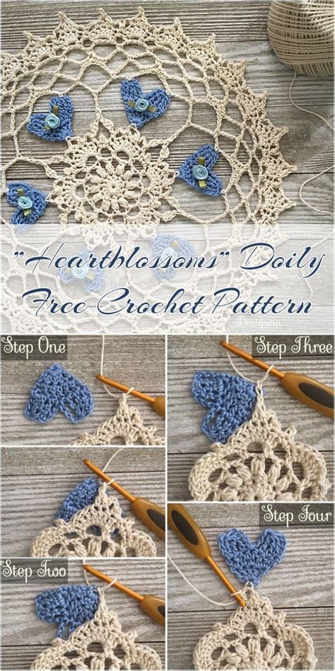 “heartblossoms” Crochet Doily Free Pattern Pattern Forest Crochet Doily Patterns Crochet