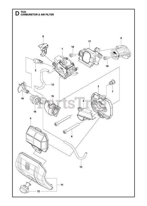 Husqvarna T 525 Husqvarna Chainsaw Carburetor And Air Filter Parts Lookup With Diagrams Partstree