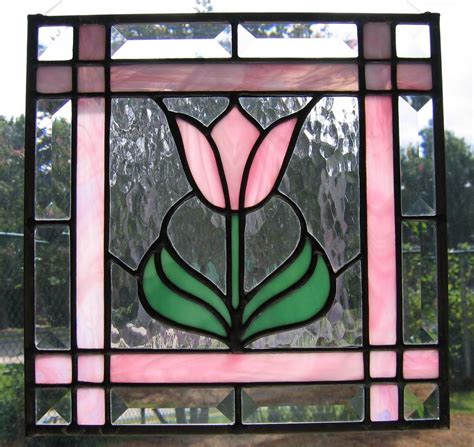 Simple Flower Stained Glass Window