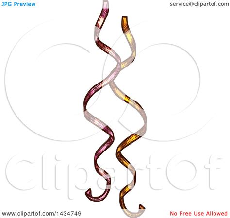 Clipart Of Sketched Ribbons Or Party Streamers Royalty Free Vector Illustration By Vector