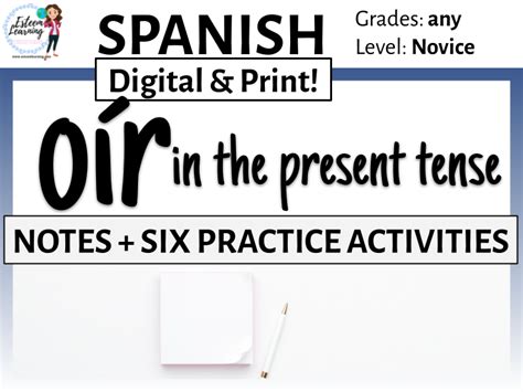 Verb OÍr Conjugation Notes And Practice Teaching Resources