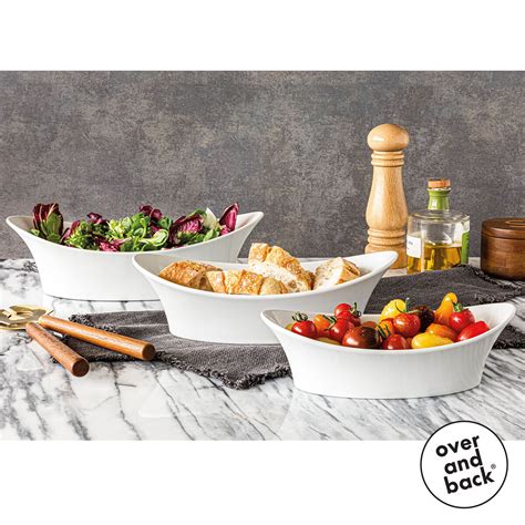 Over And Back Porcelain 3 Piece Serving Bowls Set Costco Uk