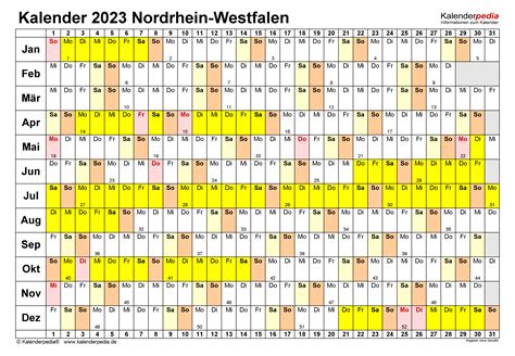 Kalender Nrw Ferien Feiertage Word Vorlagen