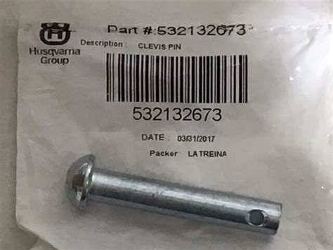 Husqvarna 532132673 Lawn Tractor Clevis Pin Genuine Oem Part For Sale