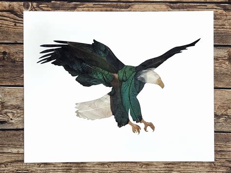 Eagle Artwork, Original Feather Art, Eagle Cabin Decor, Nature Inspired ...