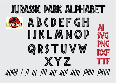 Jurassic Park Alphabet Svg Dinosaur Svg Jurassic Park Font Svg | Porn Sex Picture