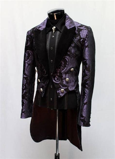 Victorian Tailcoat Purple Black Tapestry Etsy Clothes Victorian