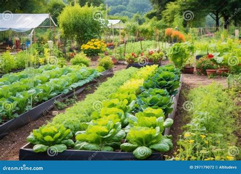 A Community Garden Filled with Various Vegetable Plants Stock Photo ...