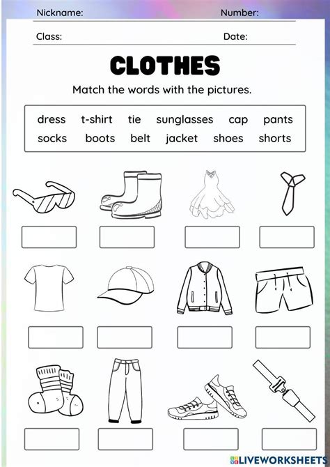 Matching Clothing Worksheet Have Fun Teaching Worksheets Library