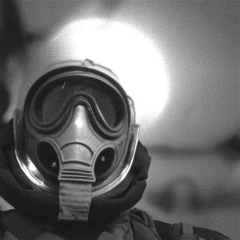 KREA A Pilot Wearing A Gasmask Salute Red Sun Above Film Still