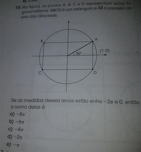 Na Figura Os Pontos A B C E D Representam Arcos Trigonom Tricos Abcd