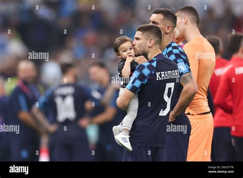 Lusail Qatar Th Dec Andrej Kramaric Of Croatia Kisses His