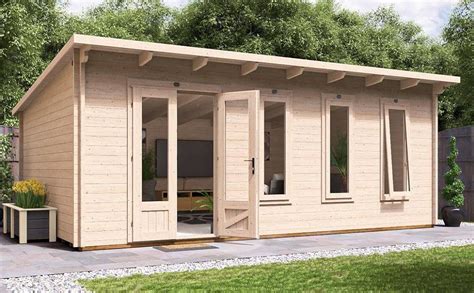 Dunster House Log Cabin Garden Office X Metres Terminator Pent