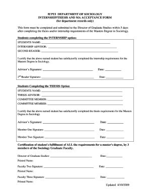 Fillable Online Liberalarts Iupui Internal MA Acceptance Form IU