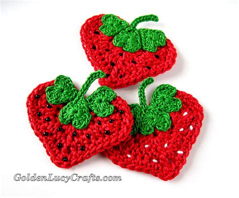 Ravelry Heart Strawberry Applique Pattern By Goldenlucycrafts