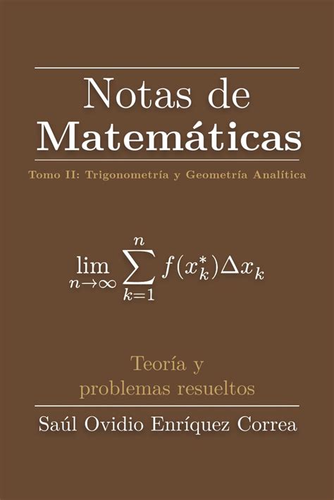 Notas De Matem Ticas Tomo Ii Trigonometr A Y Geometr A Anal Tica