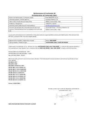 Compilabile Online Dichiarazione Di Conformit Ue Eu Declaration Of