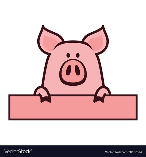 Cute Pig Head Logo Icon Royalty Free Vector Image