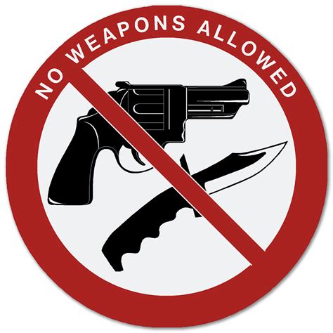 No Firearms Or Weapons Allowed Decals