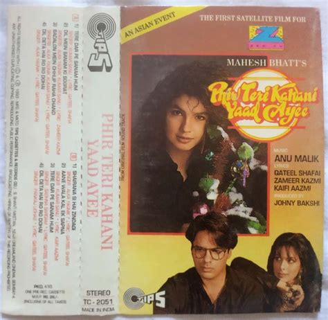 Phir Teri Kahani Yaad Ayee Hindi Audio Cassette By Anu Malik - Tamil ...