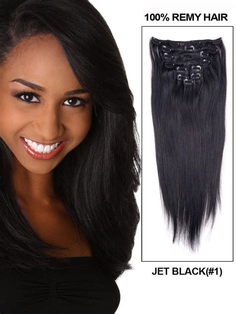 16 Inch Friendly 8pcs Straight Brazilian Clip In Remy Human Hair