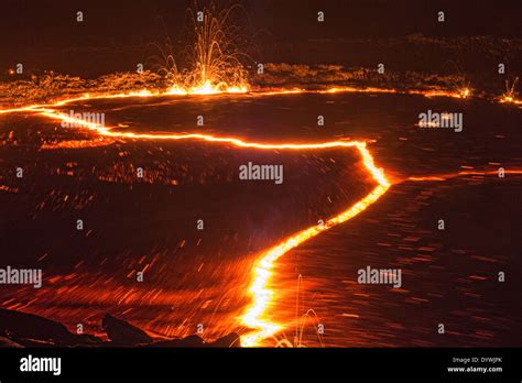 The Living Lava Lake In The Crater Of Erta Ale Volcano In The Danakil